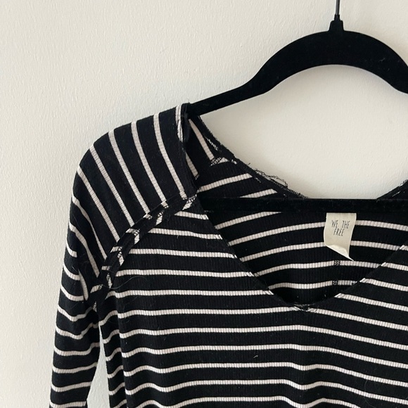 Free People Striped Black Long Sleeve - Picture 3 of 5